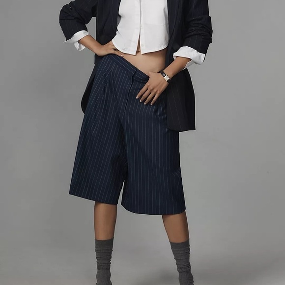 Anthropologie Pinstripe Culottes - Picture 2 of 4